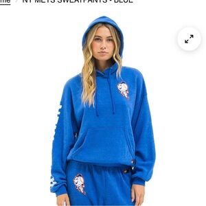 NEW WITH TAG METS Aviator  Nation Royal Blue Hooded Sweatshirt with Logo